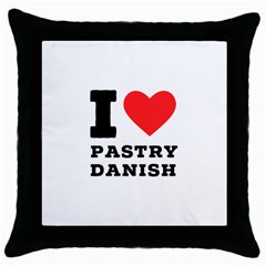 I Love Pastry Danish Throw Pillow Case (black) by ilovewhateva