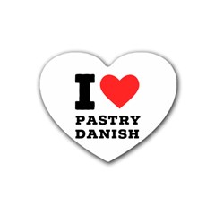 I Love Pastry Danish Rubber Heart Coaster (4 Pack) by ilovewhateva