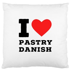 I Love Pastry Danish Large Cushion Case (one Side) by ilovewhateva