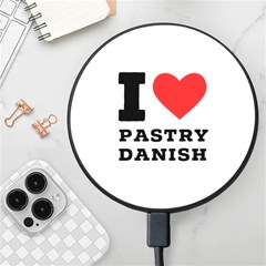 I Love Pastry Danish Wireless Fast Charger(black) by ilovewhateva