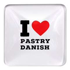 I Love Pastry Danish Square Glass Fridge Magnet (4 Pack)