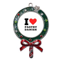 I Love Pastry Danish Metal X mas Lollipop With Crystal Ornament