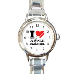 I Love Apple Caramel Round Italian Charm Watch by ilovewhateva