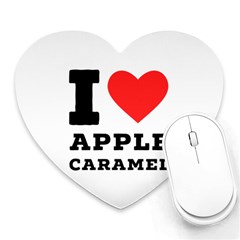 I Love Apple Caramel Heart Mousepad by ilovewhateva