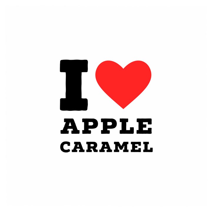 I love Apple caramel Wooden Puzzle Square