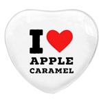 I love Apple caramel Heart Glass Fridge Magnet (4 pack) Front