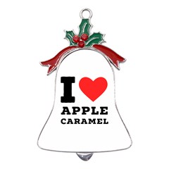 I Love Apple Caramel Metal Holly Leaf Bell Ornament by ilovewhateva