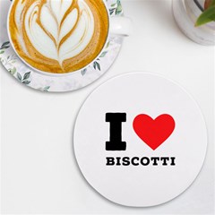 I Love Biscotti Uv Print Round Tile Coaster by ilovewhateva