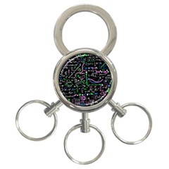 Math-linear-mathematics-education-circle-background 3-ring Key Chain