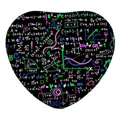 Math-linear-mathematics-education-circle-background Heart Glass Fridge Magnet (4 Pack)