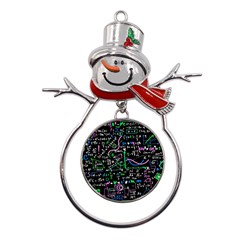 Math-linear-mathematics-education-circle-background Metal Snowman Ornament by Salman4z