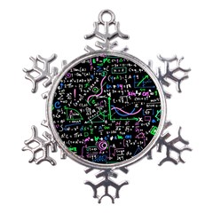 Math-linear-mathematics-education-circle-background Metal Large Snowflake Ornament by Salman4z