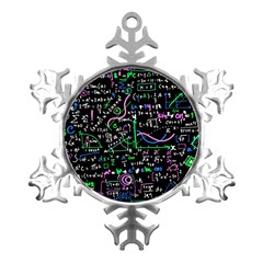 Math-linear-mathematics-education-circle-background Metal Small Snowflake Ornament by Salman4z