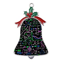 Math-linear-mathematics-education-circle-background Metal Holly Leaf Bell Ornament by Salman4z