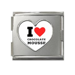 I Love Chocolate Mousse Mega Link Heart Italian Charm (18mm) by ilovewhateva