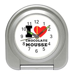 I Love Chocolate Mousse Travel Alarm Clock by ilovewhateva