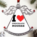 I love chocolate mousse Metal Angel with Crystal Ornament Front