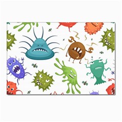 Dangerous-streptococcus-lactobacillus-staphylococcus-others-microbes-cartoon-style-vector-seamless Postcard 4 x 6  (pkg Of 10) by Salman4z