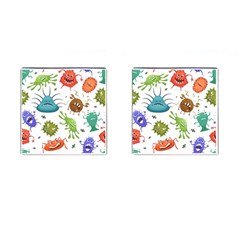 Dangerous-streptococcus-lactobacillus-staphylococcus-others-microbes-cartoon-style-vector-seamless Cufflinks (square) by Salman4z