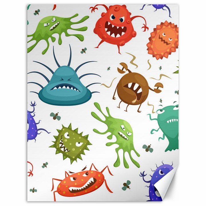 Dangerous-streptococcus-lactobacillus-staphylococcus-others-microbes-cartoon-style-vector-seamless Canvas 18  x 24 