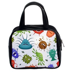 Dangerous-streptococcus-lactobacillus-staphylococcus-others-microbes-cartoon-style-vector-seamless Classic Handbag (two Sides) by Salman4z