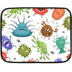 Dangerous-streptococcus-lactobacillus-staphylococcus-others-microbes-cartoon-style-vector-seamless Fleece Blanket (mini) by Salman4z