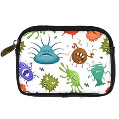 Dangerous-streptococcus-lactobacillus-staphylococcus-others-microbes-cartoon-style-vector-seamless Digital Camera Leather Case by Salman4z