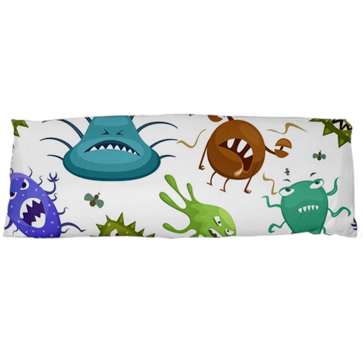 Dangerous-streptococcus-lactobacillus-staphylococcus-others-microbes-cartoon-style-vector-seamless Body Pillow Case (Dakimakura)