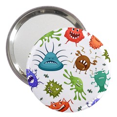 Dangerous-streptococcus-lactobacillus-staphylococcus-others-microbes-cartoon-style-vector-seamless 3  Handbag Mirrors by Salman4z