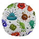 Dangerous-streptococcus-lactobacillus-staphylococcus-others-microbes-cartoon-style-vector-seamless Large 18  Premium Round Cushions Front