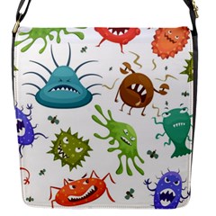 Dangerous-streptococcus-lactobacillus-staphylococcus-others-microbes-cartoon-style-vector-seamless Flap Closure Messenger Bag (s) by Salman4z