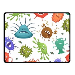 Dangerous-streptococcus-lactobacillus-staphylococcus-others-microbes-cartoon-style-vector-seamless Two Sides Fleece Blanket (small) by Salman4z