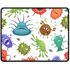 Dangerous-streptococcus-lactobacillus-staphylococcus-others-microbes-cartoon-style-vector-seamless Two Sides Fleece Blanket (medium) by Salman4z