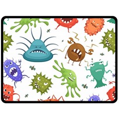 Dangerous-streptococcus-lactobacillus-staphylococcus-others-microbes-cartoon-style-vector-seamless Two Sides Fleece Blanket (large) by Salman4z