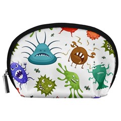 Dangerous-streptococcus-lactobacillus-staphylococcus-others-microbes-cartoon-style-vector-seamless Accessory Pouch (large) by Salman4z