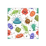 Dangerous-streptococcus-lactobacillus-staphylococcus-others-microbes-cartoon-style-vector-seamless Satin Bandana Scarf 22  x 22  Front