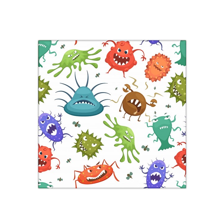 Dangerous-streptococcus-lactobacillus-staphylococcus-others-microbes-cartoon-style-vector-seamless Satin Bandana Scarf 22  x 22 