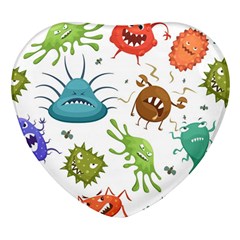 Dangerous-streptococcus-lactobacillus-staphylococcus-others-microbes-cartoon-style-vector-seamless Heart Glass Fridge Magnet (4 Pack)