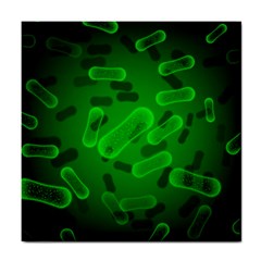 Green-rod-shaped-bacteria Tile Coaster