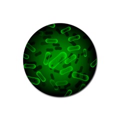 Green-rod-shaped-bacteria Rubber Round Coaster (4 Pack) by Salman4z