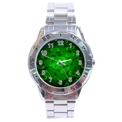 Green-rod-shaped-bacteria Stainless Steel Analogue Watch by Salman4z