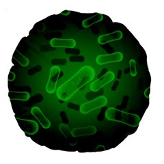 Green-rod-shaped-bacteria Large 18  Premium Round Cushions by Salman4z