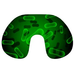 Green-rod-shaped-bacteria Travel Neck Pillow by Salman4z