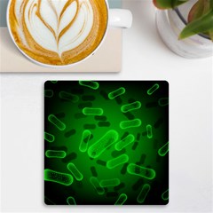 Green-rod-shaped-bacteria Uv Print Square Tile Coaster  by Salman4z