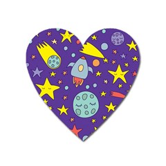 Card-with-lovely-planets Heart Magnet by Salman4z