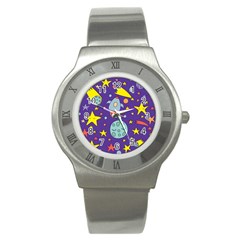 Card-with-lovely-planets Stainless Steel Watch