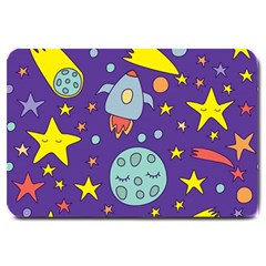 Card-with-lovely-planets Large Doormat by Salman4z