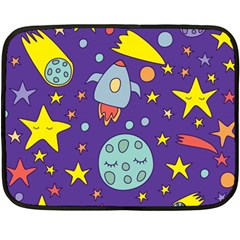 Card-with-lovely-planets Two Sides Fleece Blanket (mini) by Salman4z