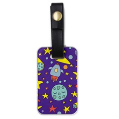 Card-with-lovely-planets Luggage Tag (one Side) by Salman4z