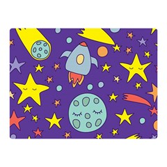 Card-with-lovely-planets Two Sides Premium Plush Fleece Blanket (mini) by Salman4z